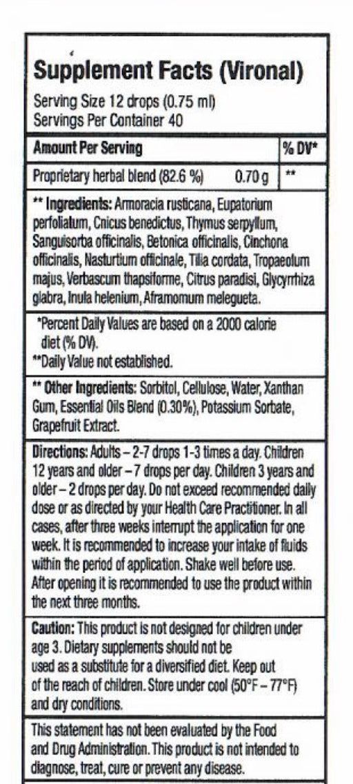 VIRONAL - Lungs, Intestines Wellness Detox & Cleanse 1.0 Fl.Oz