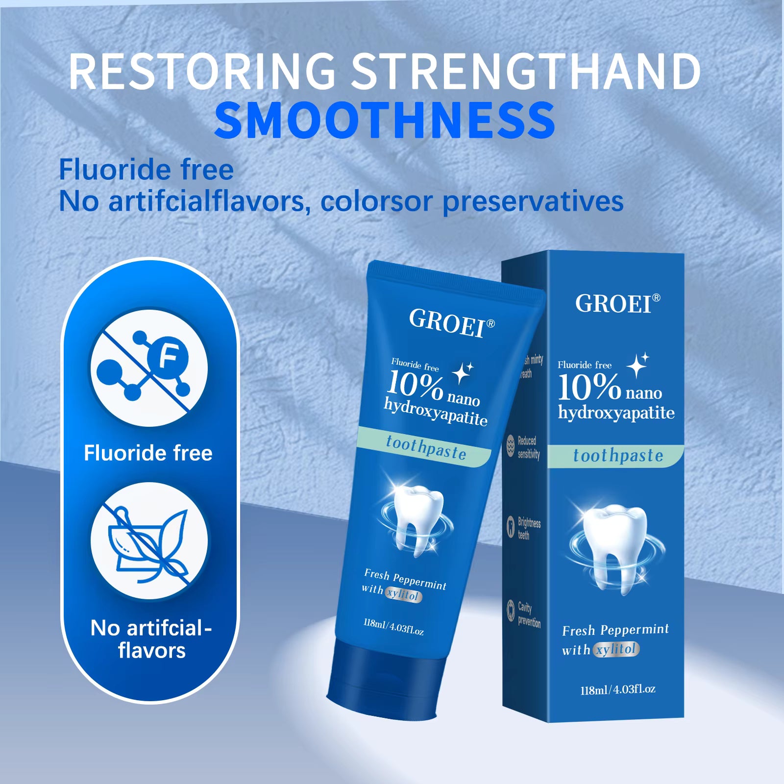 Nano Hydroxyapatite 10% Toothpaste - Fluoride Free, Xylitol Toothpaste